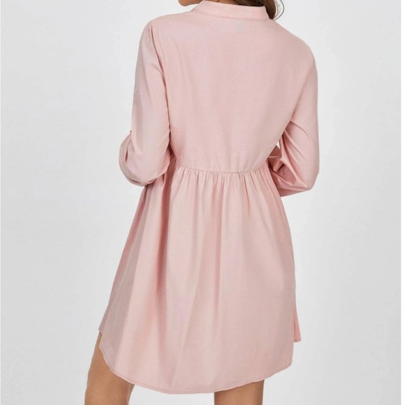 Pink Bishop Sleeve Peplum Dress - Picture 2 of 5